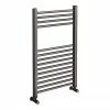 Brooklyn 800 x 500mm Satin Gunmetal Grey Straight Heated Towel Rail -Radiators Shop BGG8X5 prod