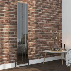 Urban Black Nickel 1600 x 300mm Vertical Single Panel Radiator - 4 Bars