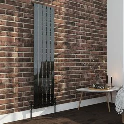 Urban Black Nickel 1600 x 375mm Vertical Single Panel Radiator - 5 Bars