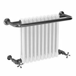 Bromley Black Nickel Traditional Wall Hung Towel Rail Radiator (742 x 492mm) -Radiators Shop BNWMR01 d1 460