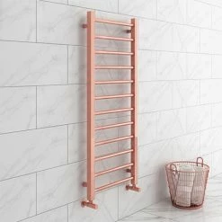 Brooklyn 1200 x 500mm Rose Gold Straight Heated Towel Rail
