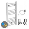 Diamond 400 x 800mm Straight Heated Towel Rail (incl. Valves + Electric Heating Kit) -Radiators Shop COL003 EHK prod