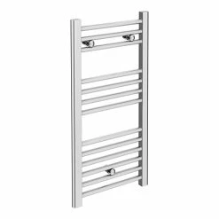 Diamond Heated Towel Rail - W400mm x H800mm - Chrome - Straight