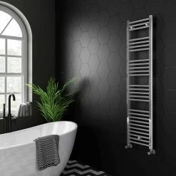 Diamond 500 x 1600mm Straight Heated Towel Rail (incl. Valves + Electric Heating Kit) -Radiators Shop COL005 EHK d3 460