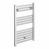 Diamond Heated Towel Rail - W500 x H800mm - Chrome - Straight 2 Diamond Heated Towel Rail - W500 x H800mm - Chrome - Straight -Radiators Shop COL010 n p
