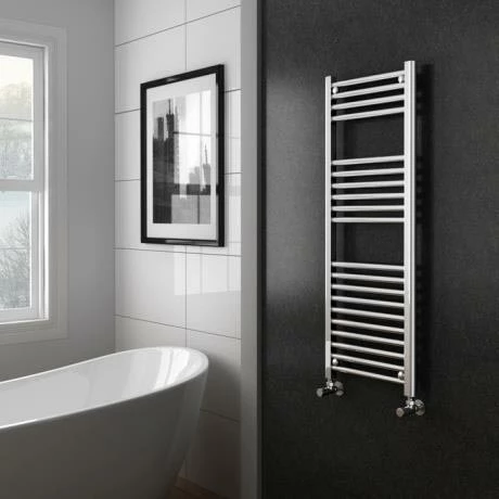 Diamond Heated Towel Rail - W400 x H1200mm - Chrome - Straight 4 Diamond Heated Towel Rail - W400 x H1200mm - Chrome - Straight - Image 2