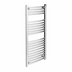Diamond Curved Heated Towel Rail - W500 x H1200mm - Chrome