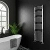 Diamond Curved Heated Towel Rail - W500 x H1600mm - Chrome