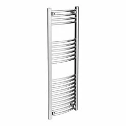 Diamond Curved Heated Towel Rail - W400 x H1200mm - Chrome