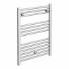 Diamond Heated Towel Rail - W600 x H800mm - Chrome - Straight -Radiators Shop COL019 P1