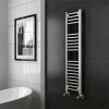 Diamond Heated Towel Rail - W300 x H1200mm - Chrome - Straight