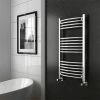 Diamond Curved Heated Towel Rail - W600 x H1000mm - Chrome