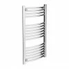 Diamond Curved Heated Towel Rail - W500 x H1000mm - Chrome -Radiators Shop COL025 Curved Heated Towel Rail