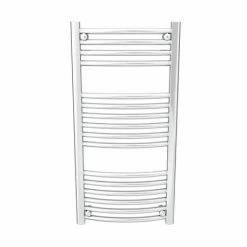 Diamond 500 x 1000mm Curved Heated Towel Rail (incl. Valves + Electric Heating Kit) -Radiators Shop COL025 EHK D3 460