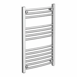 Diamond Curved Heated Towel Rail - W500 x H800mm - Chrome