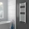 Diamond Heated Towel Rail - W500 x H1200mm - White - Straight