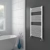 Diamond Heated Towel Rail - W600 x H1200mm - White - Straight