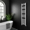 Diamond Heated Towel Rail - W400 x H1600mm - White - Straight -Radiators Shop COL034 n p