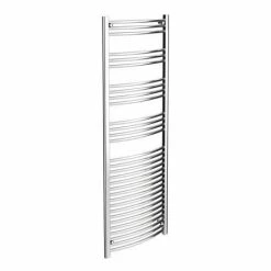 Diamond Curved Heated Towel Rail - W600 x H1800mm - Chrome
