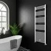 Diamond Heated Towel Rail - W600 x H1600mm - White - Straight -Radiators Shop COL038 n prod