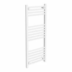 Diamond Heated Towel Rail - W400 x H1000mm - White - Straight