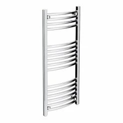 Diamond Curved Heated Towel Rail - W400 x H1000mm - Chrome