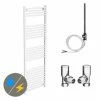 Diamond White 500 x 1600mm Straight Heated Towel Rail (incl. Valves + Electric Heating Kit) -Radiators Shop COL047 EHK p