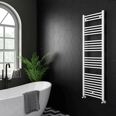 Diamond White 500 x 1600mm Straight Heated Towel Rail (incl. Valves + Electric Heating Kit) 6 Diamond White 500 x 1600mm Straight Heated Towel Rail (incl. Valves + Electric Heating Kit) - Image 4