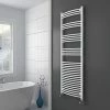 Diamond Curved Heated Towel Rail - W600 x H1800mm - White -Radiators Shop COL056 n p