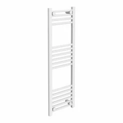 Diamond Heated Towel Rail - W300 x H1000mm - White - Straight