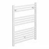 Diamond Heated Towel Rail - W600 x H800mm - White - Straight