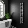 Diamond Curved Heated Towel Rail - W300 x H1600mm - Chrome -Radiators Shop COL071 n prod