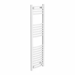 Diamond Curved Heated Towel Rail - W300 x H1200mm - White