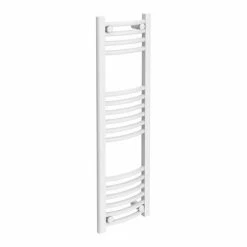 Diamond Curved Heated Towel Rail - W300 x H1000mm - White