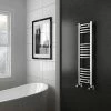 Diamond Curved Heated Towel Rail - W300 x H1000mm - Chrome -Radiators Shop COL074 n prod