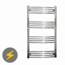 Reina Capo H1000 x W600mm Chrome Curved Electric Towel Rail