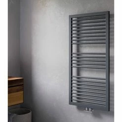 Cruze Designer Heated Towel Rail - Matt Black (1228 x 500mm) -Radiators Shop CRZTR125 d2 460