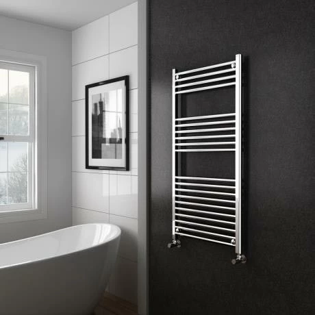 Diamond Heated Towel Rail - 600mm x 1200mm - Chrome - Straight 4 Diamond Heated Towel Rail - 600mm x 1200mm - Chrome - Straight - Image 2
