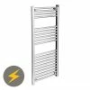 Diamond Straight Heated Electric Towel Rail - W500 x H1200mm - Chrome -Radiators Shop Diamond Straight Heated Electric Towel Rail 500 x 1200mm Chrome n p