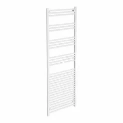 Diamond Heated Towel Rail - W600 x H1800mm - White - Straight