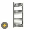 Reina Diva H1200 x W500mm Chrome Curved Electric Towel Rail