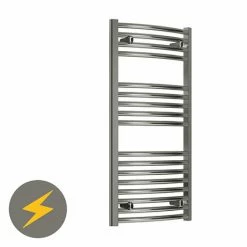 Reina Diva H800 x W400mm Chrome Curved Electric Towel Rail