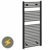 Reina Diva H1200 x W500mm Black Flat Electric Towel Rail 1 Reina Diva H1200 x W500mm Black Flat Electric Towel Rail -Radiators Shop ES508BF P
