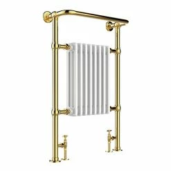 JTP Grosvenor Antique Brass 963 x 673mm Traditional Heated Towel Radiator