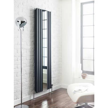 Hudson Reed Revive Single Panel Designer Radiator with Mirror - Anthracite - HLA78 5 Hudson Reed Revive Single Panel Designer Radiator with Mirror - Anthracite - HLA78 - Image 3