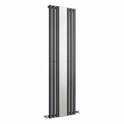 Hudson Reed Revive Single Panel Designer Radiator with Mirror - Anthracite - HLA78