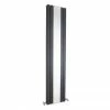 Hudson Reed Sloane Double Panel Radiator with Mirror 1800 x 381mm - Anthracite