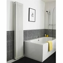 Nuie - Salvia Double Panel Radiator - 1500 x 377mm - White - HSA002 -Radiators Shop HSA002 d2 375