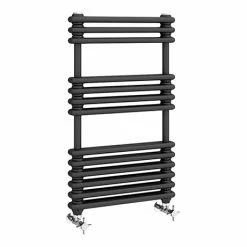 Keswick 500 x 832 Cast Iron Style Traditional Anthracite Towel Rail