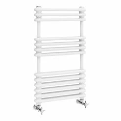 Keswick 500 x 832 Cast Iron Style Traditional White Towel Rail